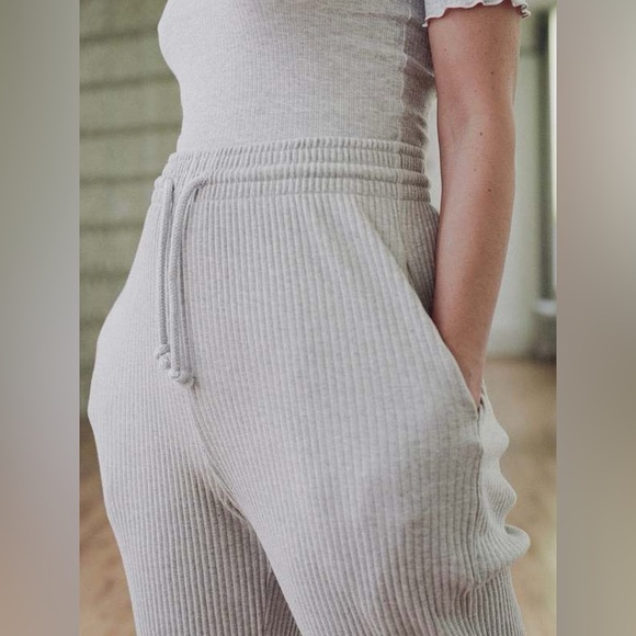 Baserange Rib Sweaptants in Grey Melange - Picture 6 of 13